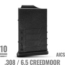 MDT Polymer AICS 10 RD Magazine 308 6.5 Creed Win Chassis SA Black 104447-BLK