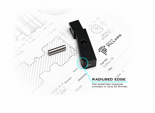 Pillars CZ 455 457 512 Radiused Aluminum Magazine Well Spacer Block PP457SR