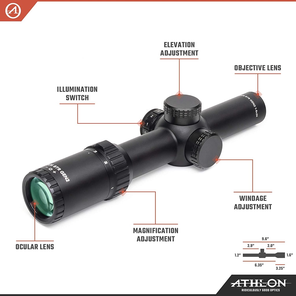 Athlon Argos BTR 1-8x24mm 30mm ATSR5 SFP IR BDC MOA Riflescope 214072