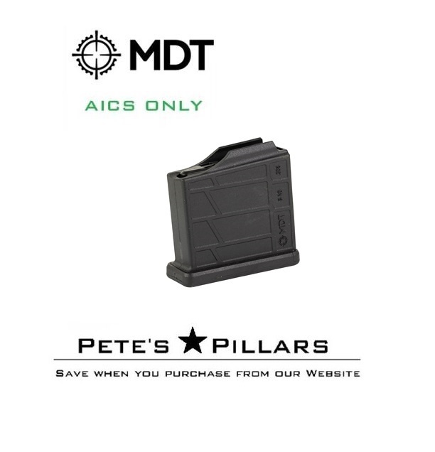 MDT Magazine Polymer AICS 5 Rd 308 6.5 Creed Black 105026-BLK