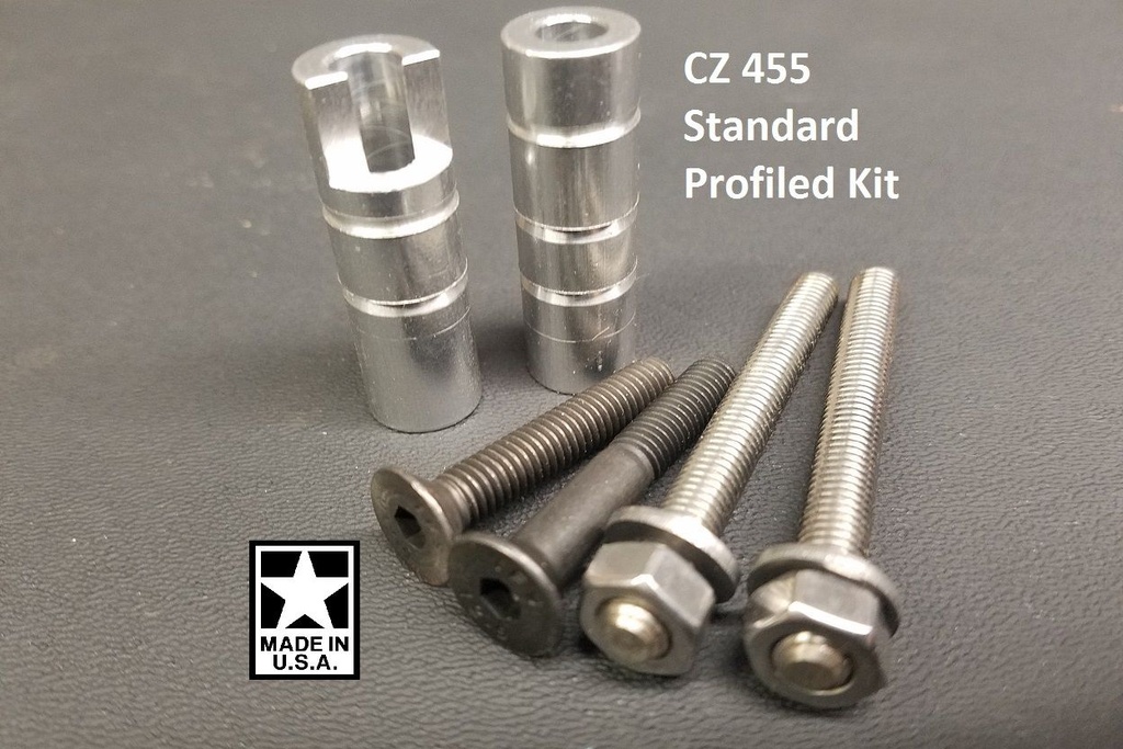 CZ 455 Profiled Pillar Kit DIY Stock Pillar Bedding with Upgraded Action Screws
