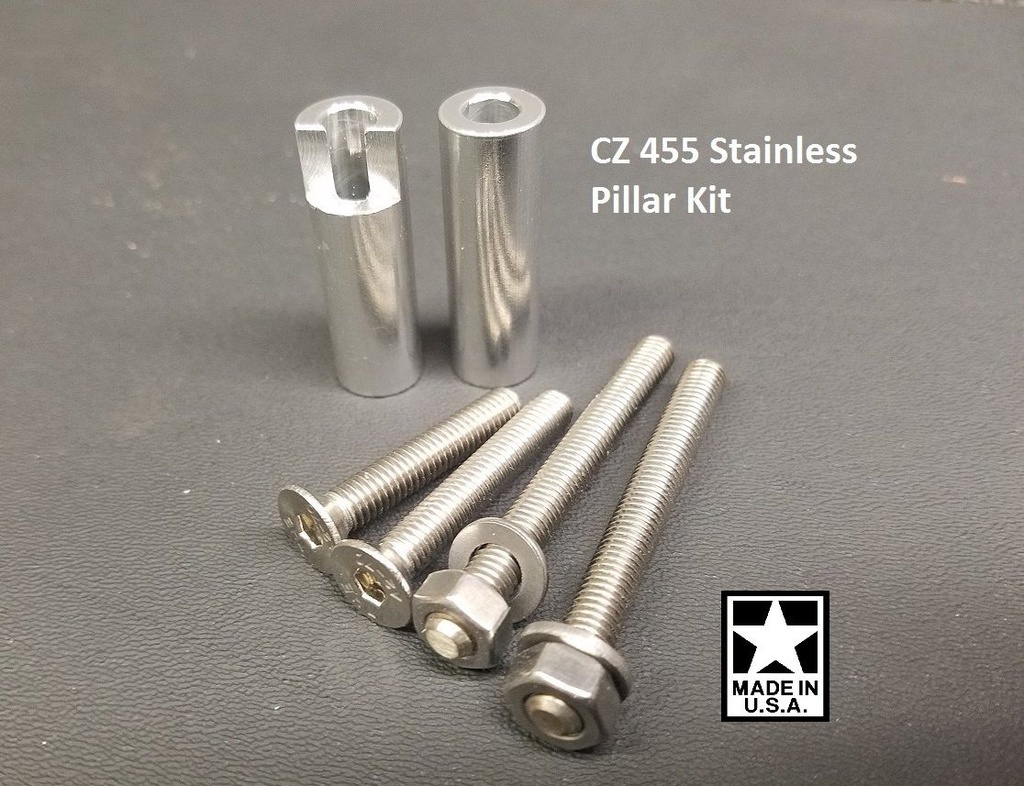 CZ 455 Pillar Kit DIY Stock Bedding with STAINLESS STEEL Action Screws 