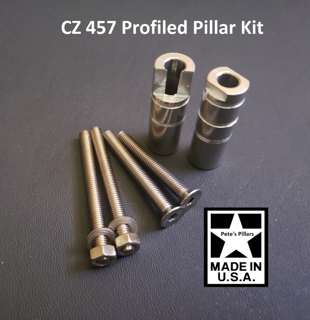 CZ 457 Profiled Pillar Kit DIY Stock Bedding with STAINLESS STEEL Action Screws