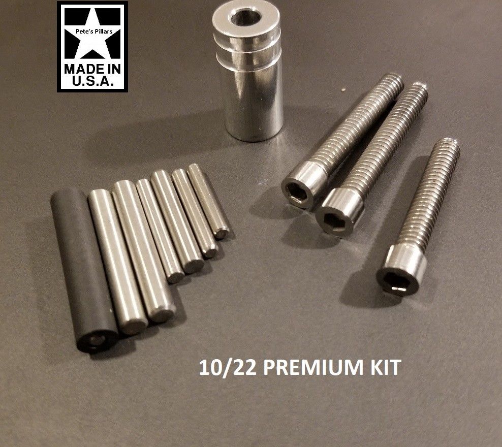 Ruger 10/22 PREMIUM Upgrade Kit: Buffer, Bedding Pillar, VBlock/Take Down Screws 