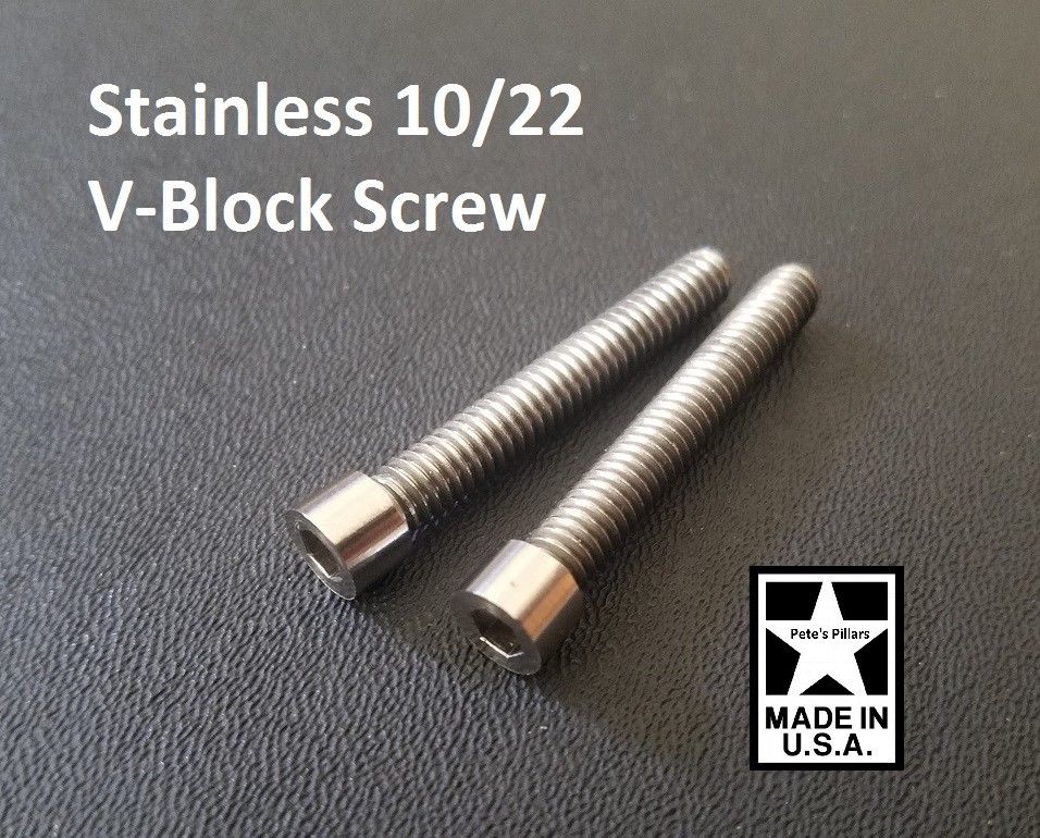 Ruger 10/22 V-Block Screws Custom Machined Stainless Steel Fits Volquartsen KIDD 