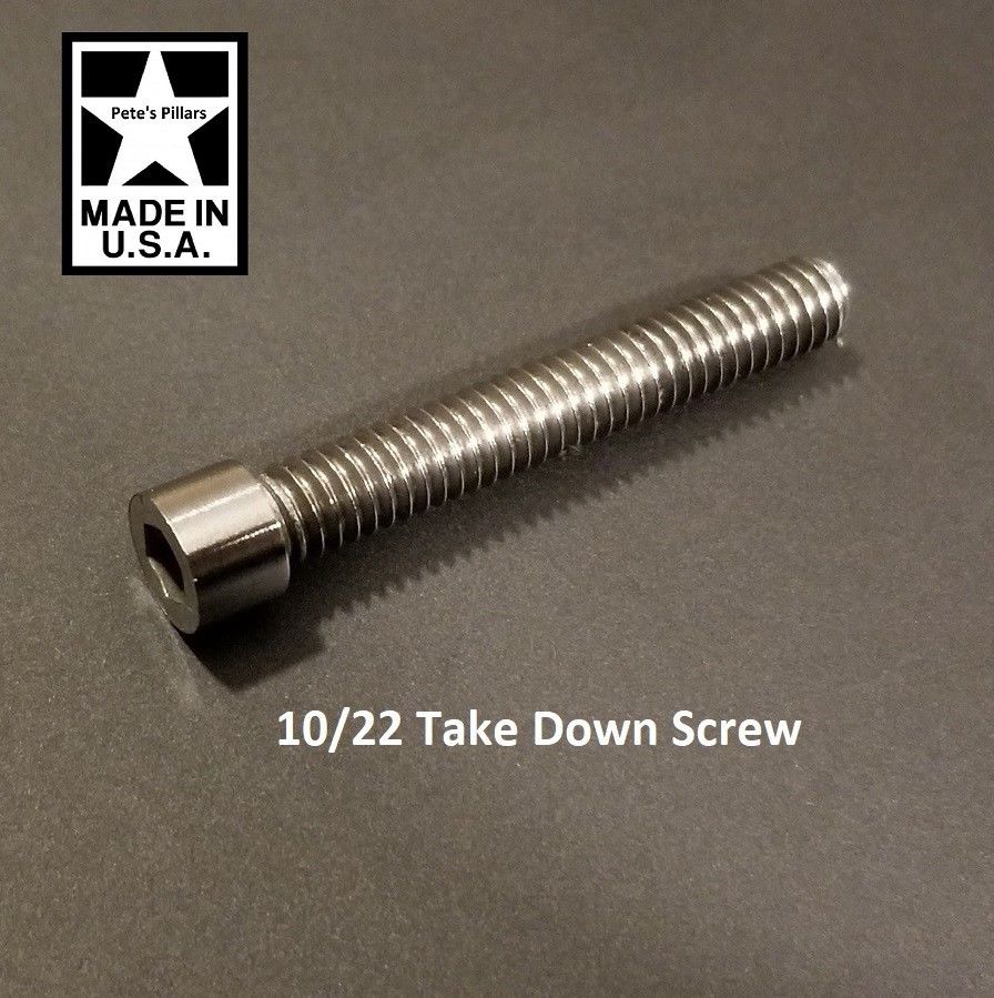 Ruger 10/22 EXTRA LONG Stainless Take Down Screw for Chassis, MDT, Others, B65 