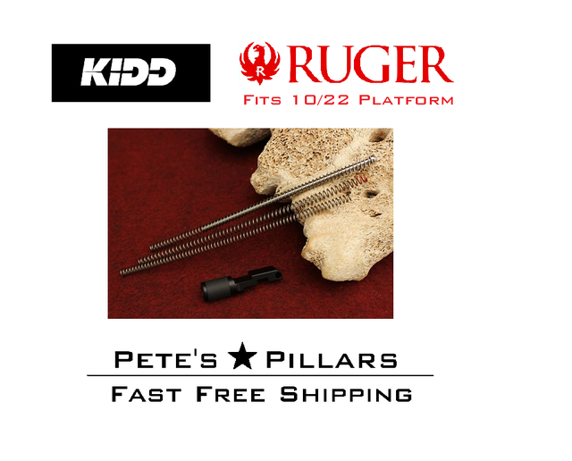 KIDD Ruger 10/22 Extended Recoil Rod Assembly 1022 Black w/ Black Viton Handle