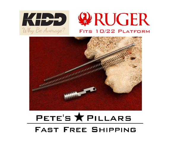 KIDD Ruger 10/22 Extended Recoil Rod Assembly 1022 Silver Bolt Handle 7260