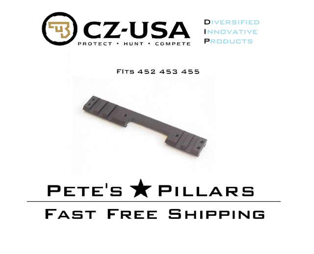 DIP DiProducts CZ 452 453 455 11mm Dovetail Picatinny Scope Mount Rail CZ19008