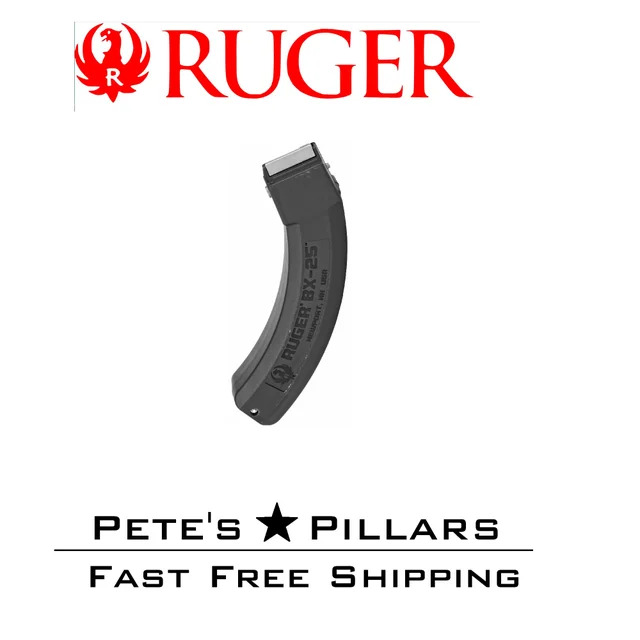 Ruger Magazine BX 25 22LR 25 Rounds Fits 10/22 Charger/Takedown Black BX25 90361