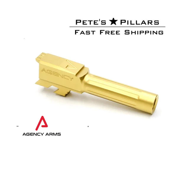 Agency Arms Mid Line TiN 9mm Glock 43 43X Drop In Match Grade Fluted Barrel Gold