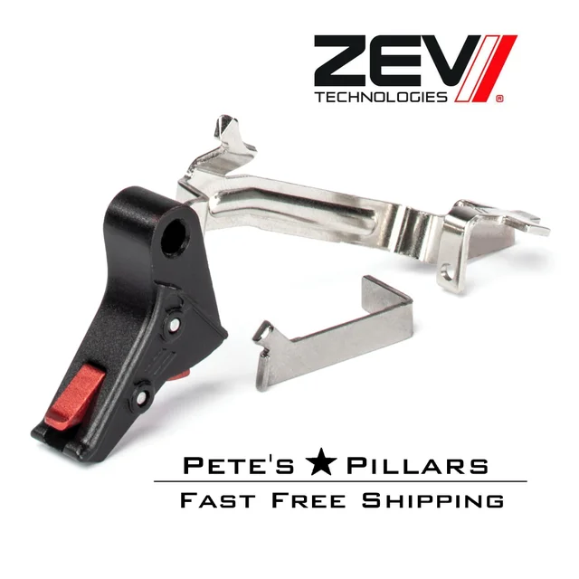 ZEV PRO Glock Flat Face Trigger Bar Gen 1-4 17 19 22 23 26 32 33 34 35 Red