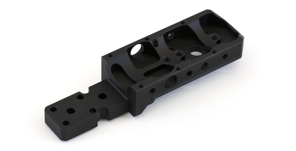 KRG ARCA Chassis Stock Spigot Bipod Optic Mount Black Aluminum
