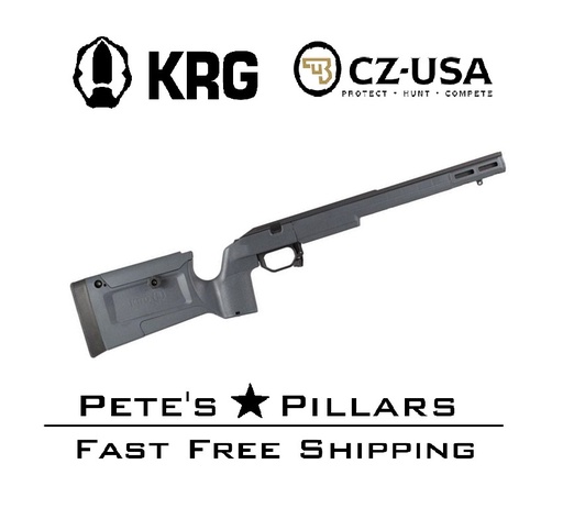 [BRV-CZ7-GRY] KRG Bravo Rimfire CZ 457 Adjustable Chassis Stock Black BRV-CZ7-GRY
