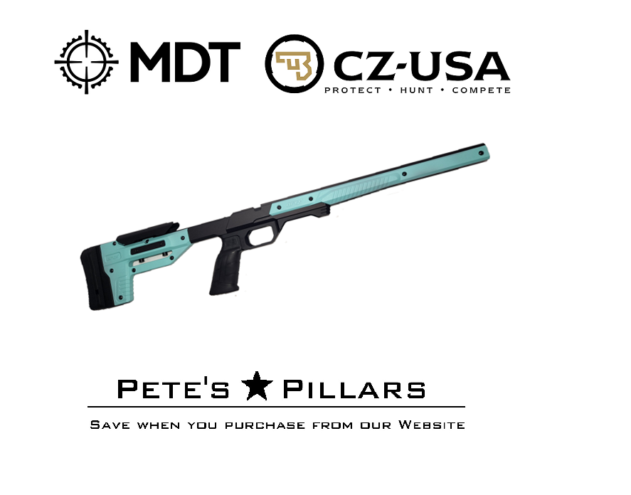 MDT Oryx Sportsman Chassis CZ 457 Rifle Stock Robbins Egg Blue